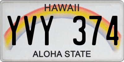 HI license plate YVY374