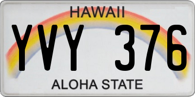 HI license plate YVY376