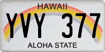 HI license plate YVY377
