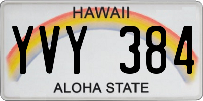 HI license plate YVY384