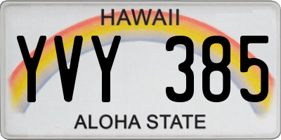 HI license plate YVY385