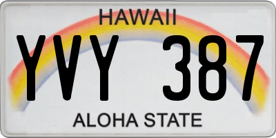 HI license plate YVY387