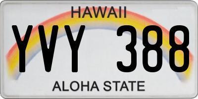 HI license plate YVY388