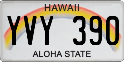 HI license plate YVY390