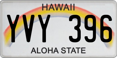 HI license plate YVY396