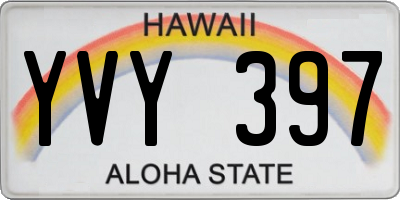 HI license plate YVY397