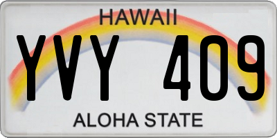 HI license plate YVY409