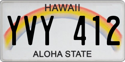 HI license plate YVY412