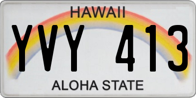 HI license plate YVY413