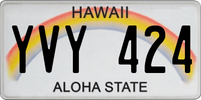 HI license plate YVY424