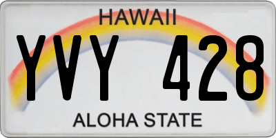 HI license plate YVY428