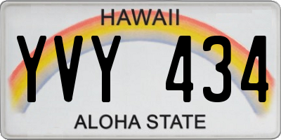 HI license plate YVY434