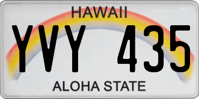 HI license plate YVY435