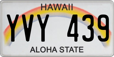 HI license plate YVY439