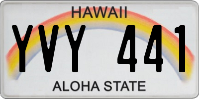 HI license plate YVY441