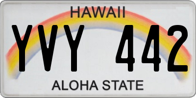 HI license plate YVY442