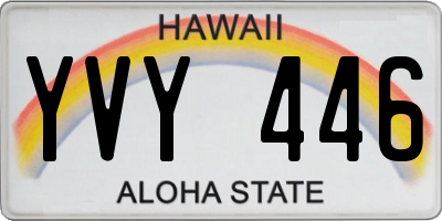 HI license plate YVY446