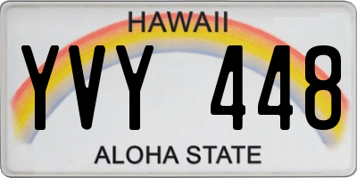 HI license plate YVY448