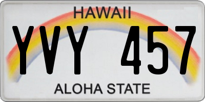 HI license plate YVY457