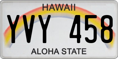 HI license plate YVY458