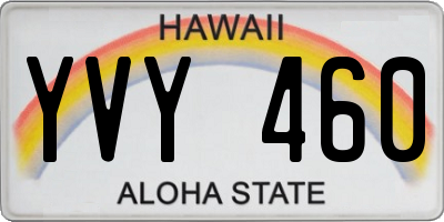 HI license plate YVY460