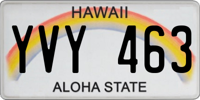 HI license plate YVY463