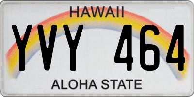 HI license plate YVY464