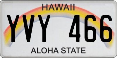 HI license plate YVY466