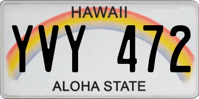 HI license plate YVY472