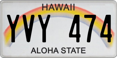 HI license plate YVY474