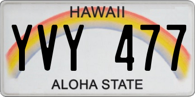 HI license plate YVY477
