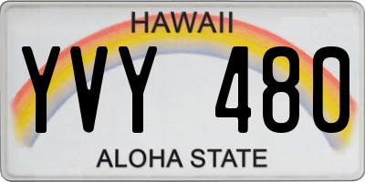HI license plate YVY480