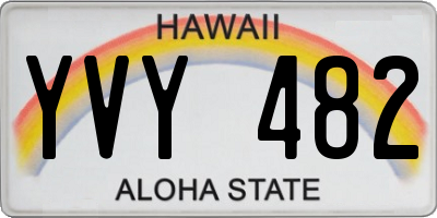HI license plate YVY482
