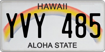 HI license plate YVY485