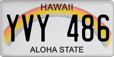 HI license plate YVY486