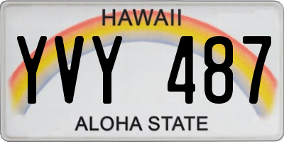 HI license plate YVY487