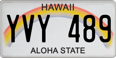 HI license plate YVY489