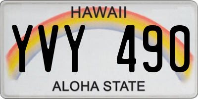 HI license plate YVY490
