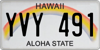 HI license plate YVY491