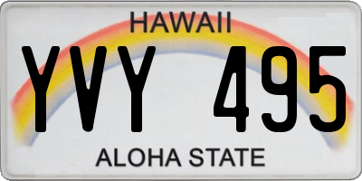 HI license plate YVY495