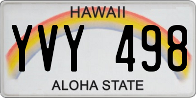 HI license plate YVY498