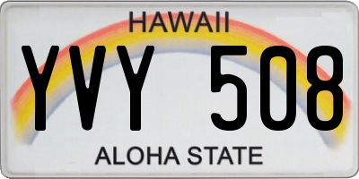 HI license plate YVY508