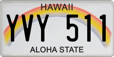 HI license plate YVY511