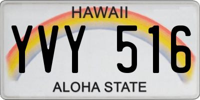 HI license plate YVY516