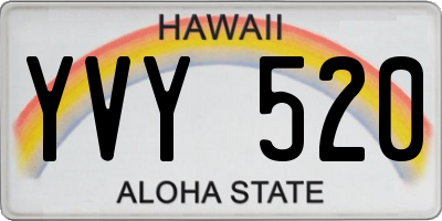 HI license plate YVY520