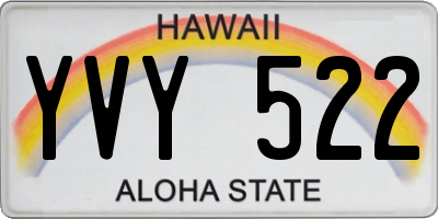 HI license plate YVY522