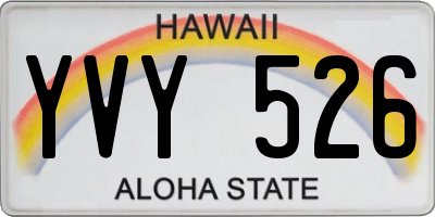 HI license plate YVY526