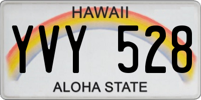 HI license plate YVY528