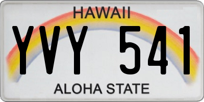 HI license plate YVY541