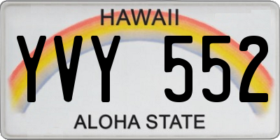 HI license plate YVY552